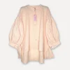 Alba Stripe Spring Summer Blouse, Peach