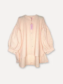 Alba Stripe Spring Summer Blouse, Peach