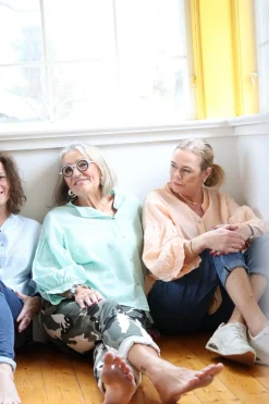 Alba Stripe Spring Summer Blouse, Peach