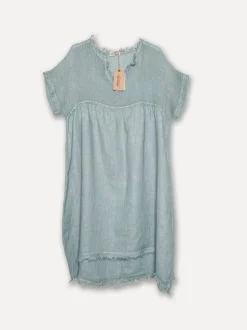 Astrid Attitude Linen Dress, Rainy Blue