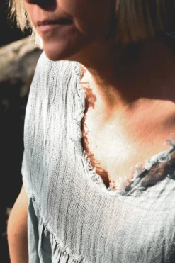 Astrid Attitude Linen Dress, Rainy Blue