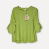 Attitude Around the Corner Linen Top, Olive Green