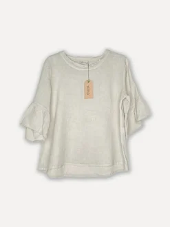Attitude Around the Corner Linen Top, Beige