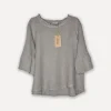 Attitude Around the Corner Linen Top, Taupe