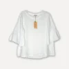 Attitude Around the Corner Linen Top, White