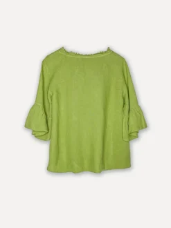 Attitude Around the Corner Linen Top, Olive Green