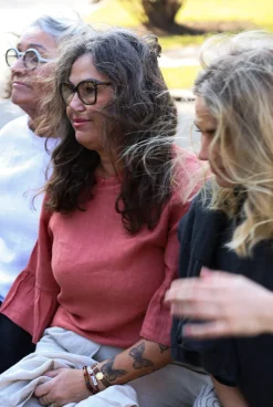 Attitude Around the Corner Linen Top, Tomato