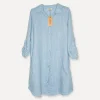 Attitude Oversized Long Shirt Dress, Sky Blue