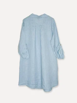 Attitude Oversized Long Shirt Dress, Sky Blue