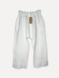 Attitude Sunrise Linen Pants, White