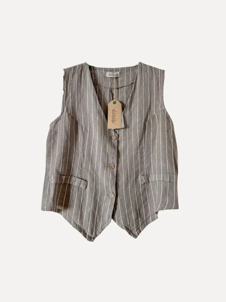 Attitude Sunsurfer Linen Vest, Taupe