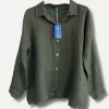 Back to Work Linen Shirt, Dark Green