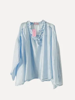 Beach Fiesta Glow Blouse, Sky Blue