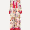 Biarritz Viscose Maxi Dress, Beige/Pink