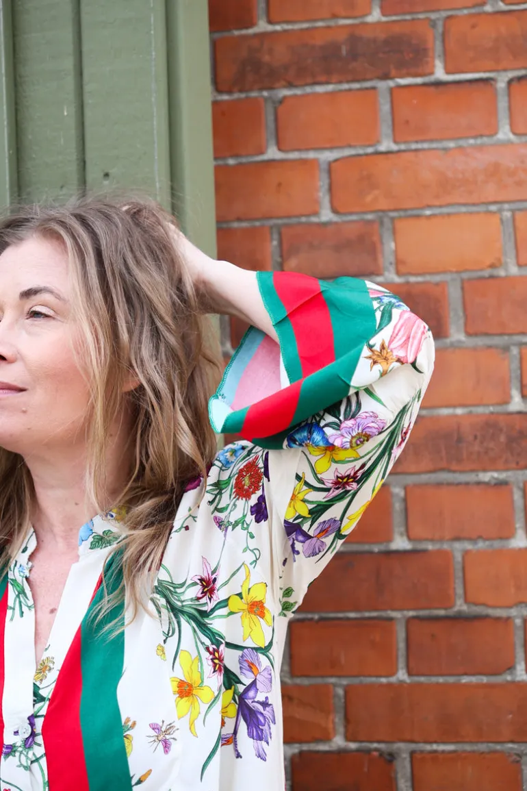 Biarritz Viscose Maxi Dress, Beige/Green