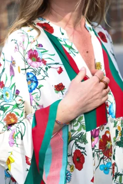 Biarritz Viscose Maxi Dress, Beige/Green