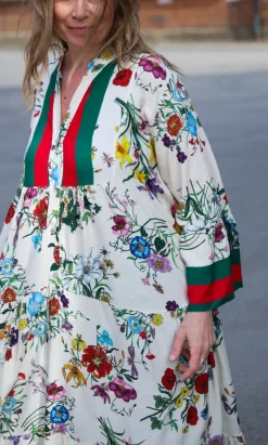 Biarritz Viscose Maxi Dress, Beige/Green