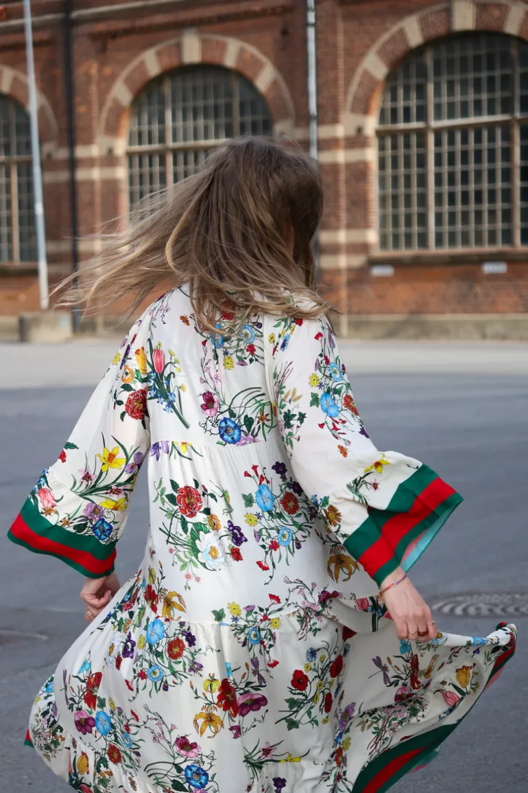 Biarritz Viscose Maxi Dress, Beige/Green