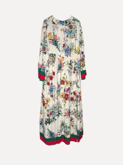 Biarritz Viscose Maxi Dress, Beige/Green