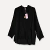 5662 Blouse with Button Linen, Black