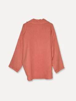 5662 Blouse with Button Linen, Tomato