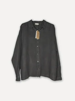Boyfriend Attitude Linen Shirt, Dark Grey