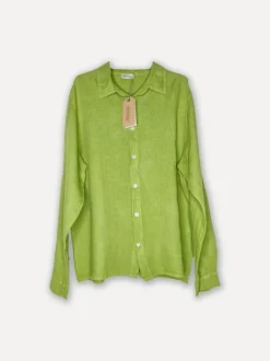 Boyfriend Attitude Linen Shirt, Olive Green
