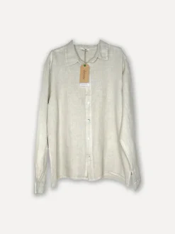 Boyfriend Attitude Linen Shirt, Beige