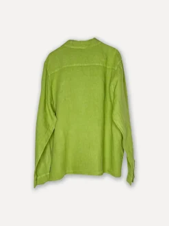 Boyfriend Attitude Linen Shirt, Olive Green