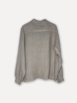 Boyfriend Attitude Linen Shirt, Taupe