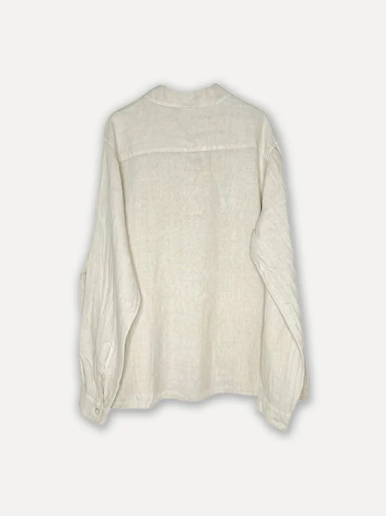 Boyfriend Attitude Linen Shirt, Beige