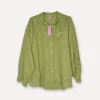 Boyfriend Girlfriend Allfriends Linen Shirt, Olive Green