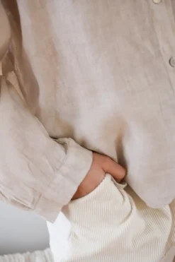 Boyfriend Girlfriend Allfriends Linen Shirt, Beige