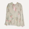 Buongiorno Flowery Linen Shirt, Beige