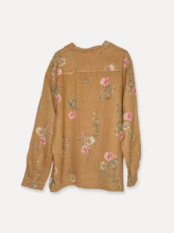 Buongiorno Flowery Linen Shirt, Castagno