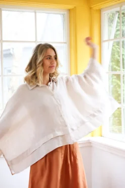 Butterfly Linen Shirt, Beige