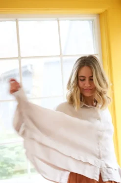 Butterfly Linen Shirt, Beige