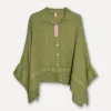Butterfly Linen Shirt, Olive Green