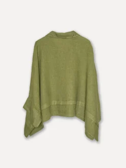 Butterfly Linen Shirt, Olive Green