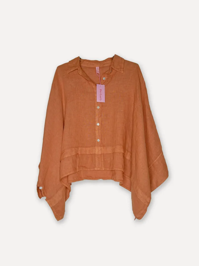 Butterfly Linen Shirt, Sepia Brown