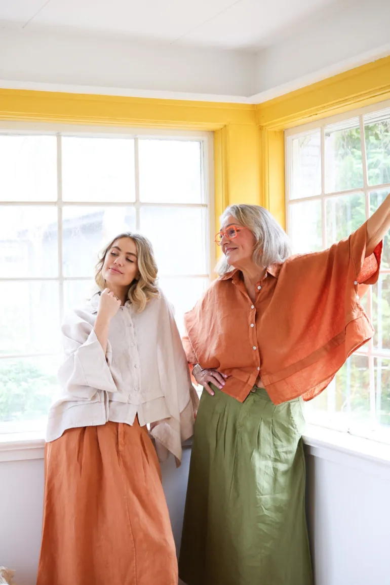 Butterfly Linen Shirt, Sepia Brown