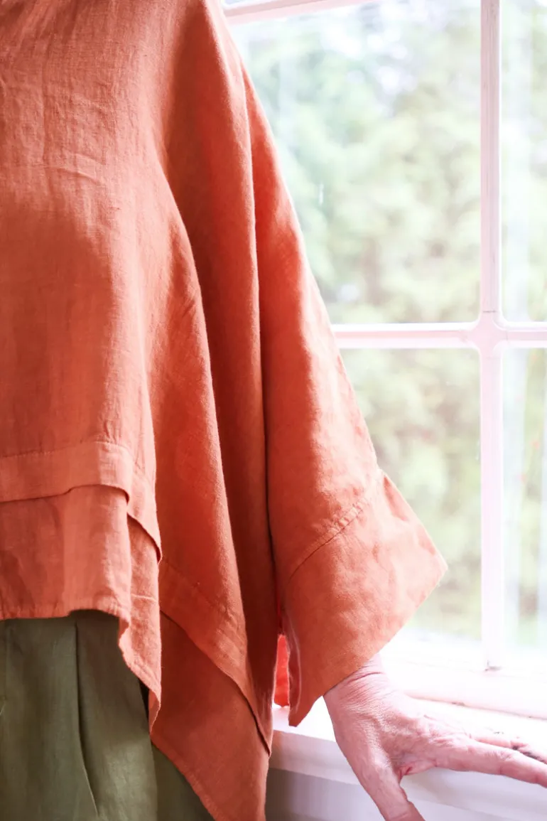 Butterfly Linen Shirt, Sepia Brown