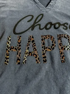 Choose Happy Sweater, Dark Grey