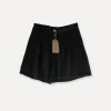City Attitude Linen Shorts, Black