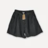 City attitude linen shorts, Dark Grey