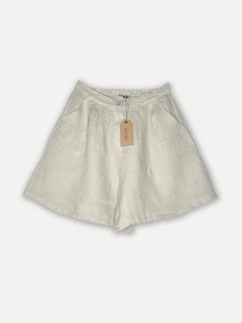 City attitude linen shorts, Beige