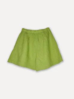 City attitude linen shorts, Olive Green
