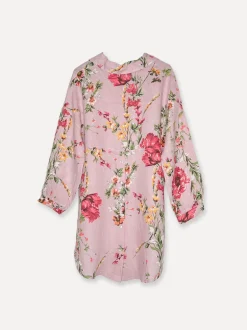 Daisy Attitude Flowery Linen Blouse, Pink