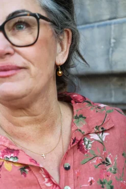 Daisy Attitude Flowery Linen Blouse, Tomato