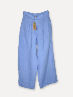 Dressed Up Attitude Linen Pants, Sea Blue